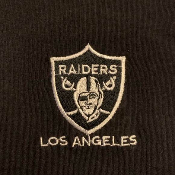 VINTAGE Vegas Raiders LA Los Angeles Oakland 80s Black Polo Logo 7 XXL NFL RARE - Picture 2 of 6